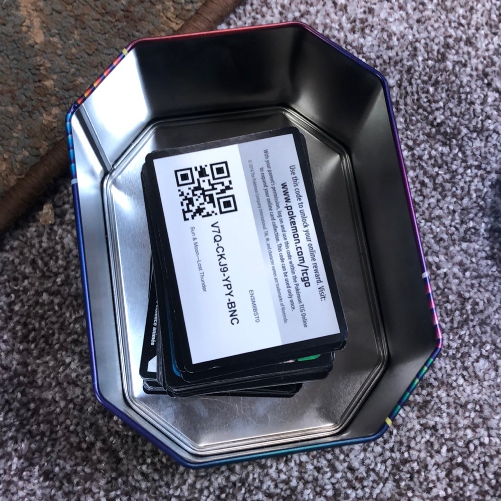 Tin of online cards